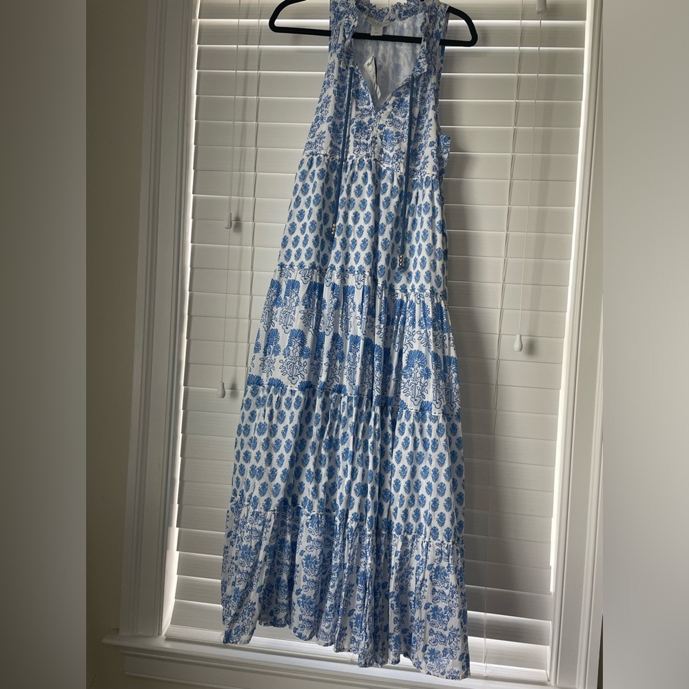 NWT Calypso St. Barth Summer Daria Dress(Maxi)(Blue/White/Floral) XL
